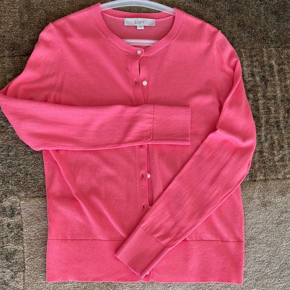 NWOT LOFT Vibrant Coral Women's Cardigan - Picture 5 of 6